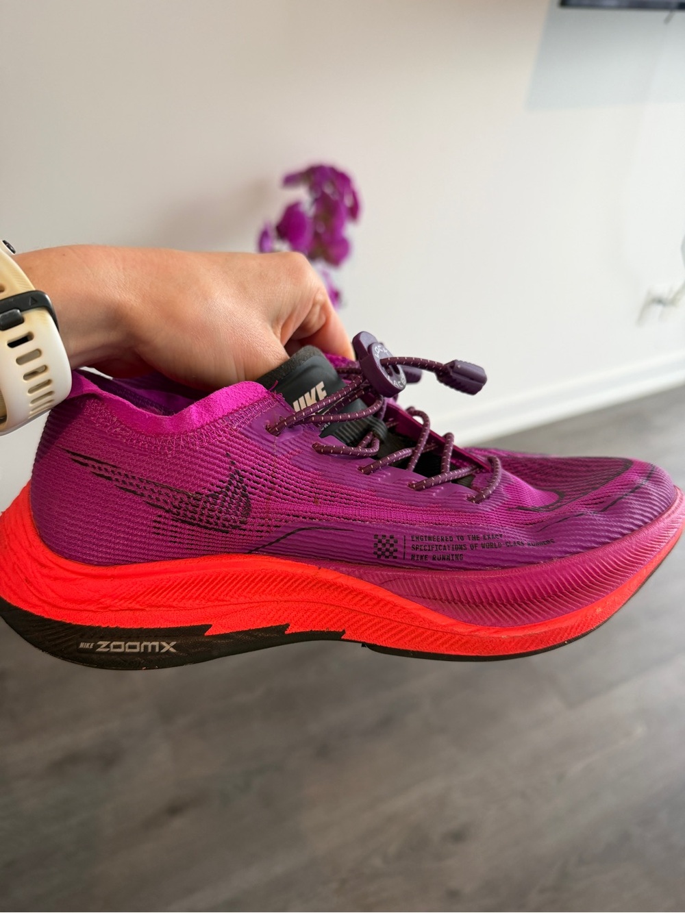 Nike Women’s Vaporfly Running Shoe - Purple/Red. Very good condition. Size 6.5